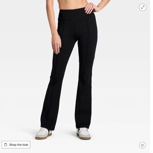 NWOT Women's High-Rise Fleece Lined Winter Flare Leggings - All In Motion™ Black
